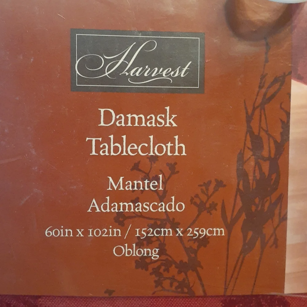 Harvest Fall Burgundy Leaf Damask Table Linen Tablecloth 60 X 102 Oblong
